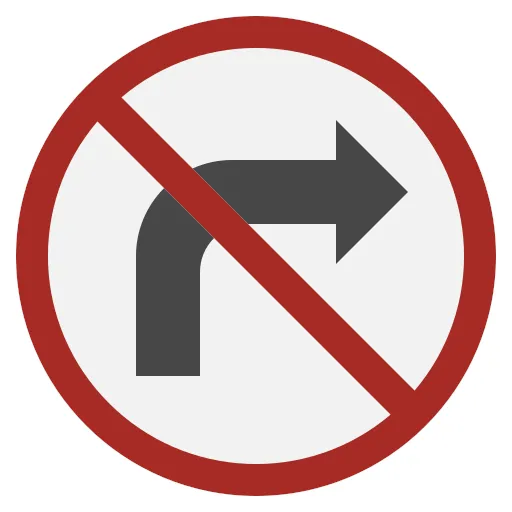 no turn right